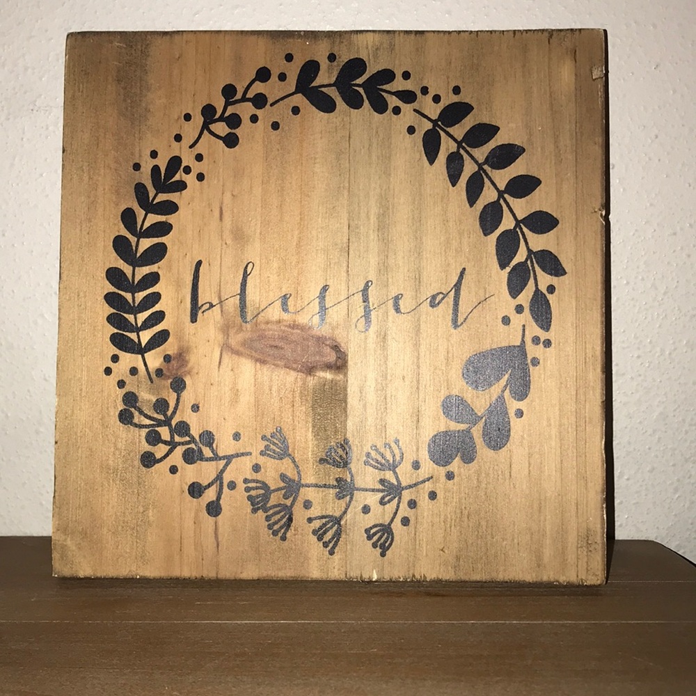 Wooden blessed sign